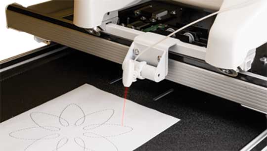 A laser or stylus can be a helpful addition to a hand-guided machine. A laser or stylus can be a helpful addition to a hand-guided machine.