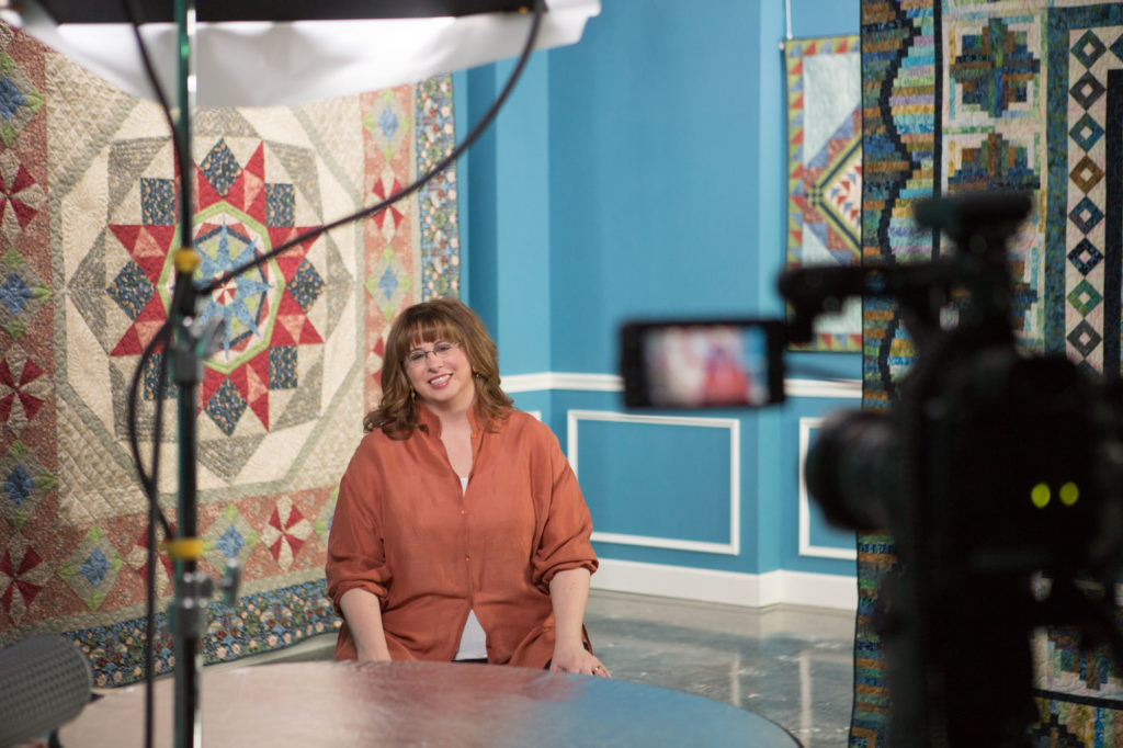 Jenny Kae Parks on the set of the Morris Star video series