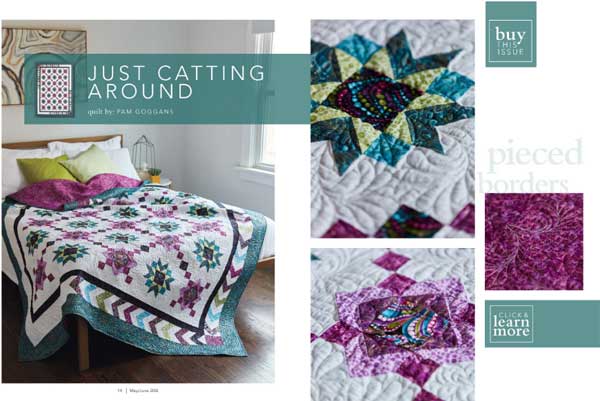 Styled and detail shots of Just Catting Around from the Love of Quilting May/June 2018 lookbook Styled and detail shots of Just Catting Around from the Love of Quilting May/June 2018 lookbook