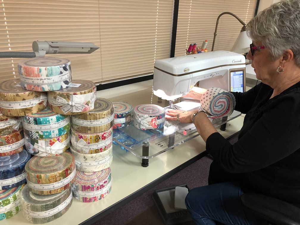 Lori Baker is more than ready to get started sewing those jelly rolls!
