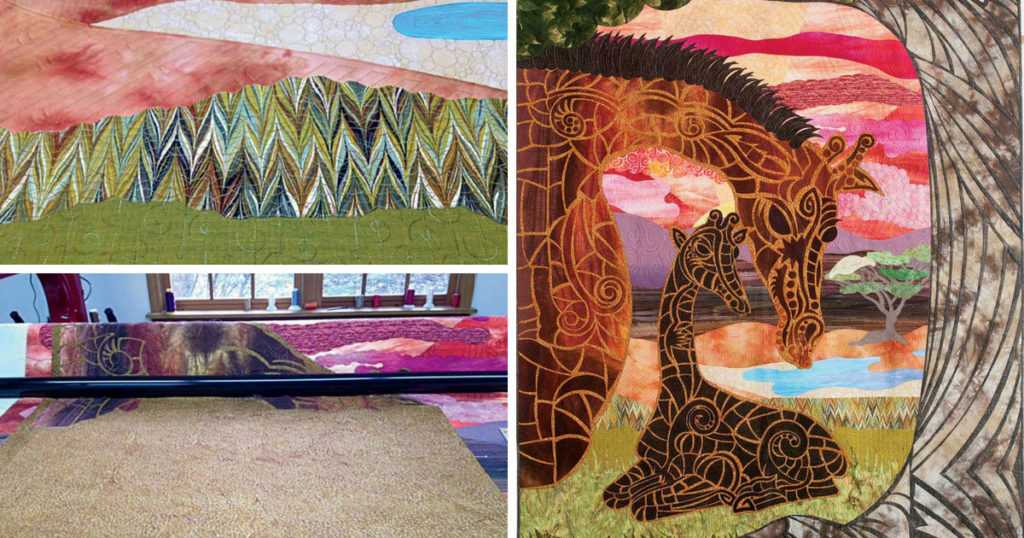 Applique on the longarm machine